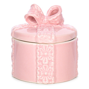 Шкатулка декоративная 6,7х6,7х7см розовый керамика 000000000001210762