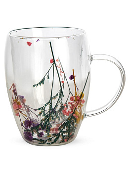 Кружка 350мл Цветы в ассортименте стекло 000000000001223478