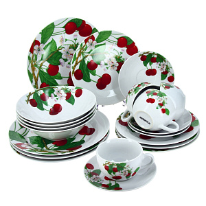 Набор столовый ESTETICA Вишня, фарфор, 20 предметов, M34007 000000000001094382
