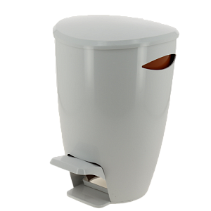 Урна с крышкой с педалью 5л бело-оранжевая 20х23х30см пластик PRIMANOVA M-E04-08 000000000001201682