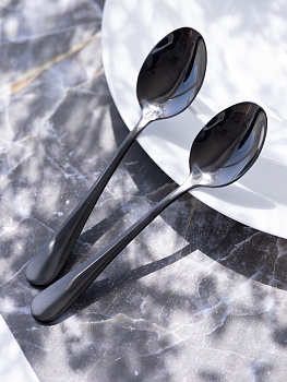Набор чайныx ложек 2шт LUCKY Loft черный нержавеющая сталь 000000000001212649