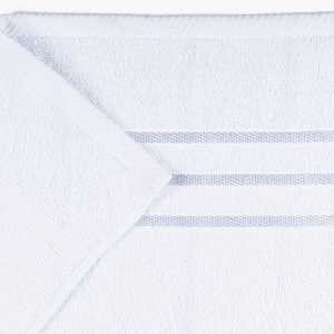 Полотенце махровое 70х130см СОФТИ бордюр 3 полоски белый хлопок 100% 000000000001212213