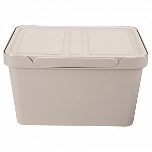 Ящик 38х27,6х22см 18л ECONOVA LUXE универсальный с крышкой светло-бежевый пластик 000000000001206128