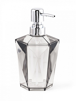 Диспенсер для жидкого мыла 9,5x17,5см DE'NASTIA CRYSTAL серый акрил/пластик 000000000001228364