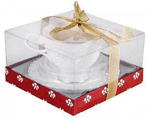 Чайная пара (чашка 220мл) BALSFORD Грация Галия подарочная упаковка с бантом фарфор 000000000001193995