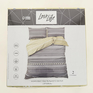 Комплект постельного белья 2-спальный LoveLife Этника пододеяльник 175х215см простынь 200х225см наволочки 50х70см-2шт сатин 125г/м 100%хлопок 000000000001209991