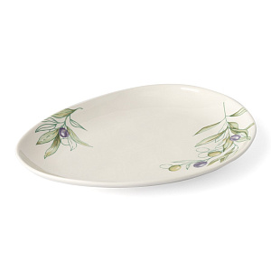 Тарелка обеденная 24,7x19,5x2,7см DE'NASTIA Оливки плоская фарфор 000000000001217743