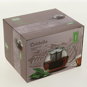Чайник заварочный 1л CRISTELLE Perfect металический фильтр стекло 000000000001203335
