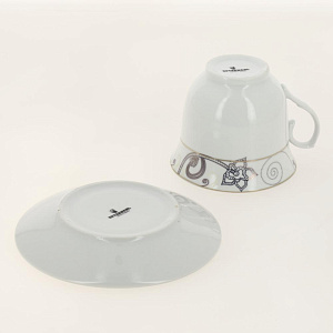 Набор чайный фарфор 12шт (6 чашек 220мл + 6 блюдец) подарочная упаковка Аврора Алия Guterwahl 113-19006 000000000001200590