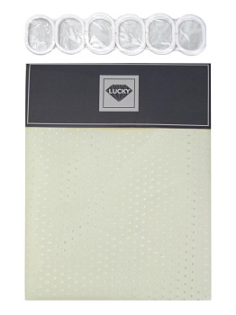 Штора для ванной 180х180см LUCKY ДАЙМОНД с кольцами молочный полиэстер 000000000001228458