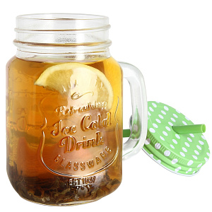 Кружка-банка с соломкой Koopman, 400мл 000000000001153007