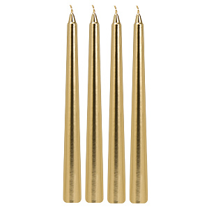 Набор свечей 4шт 25см золото парафин 000000000001214469