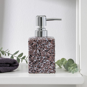 Дозатор для жидкого мыла ДОЛЯНА Гранит коричневый керамика 000000000001211477