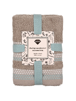 Набор махровых полотенец LUCKY 450gsm 50x90 (2шт) 100% Хлопок бежевый/молочный D100034 000000000001191115