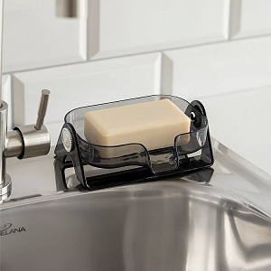 Мыльница 12x13,5см LUCKY Овал со сливом на ножке синий полистирол/полипропилен 000000000001222997