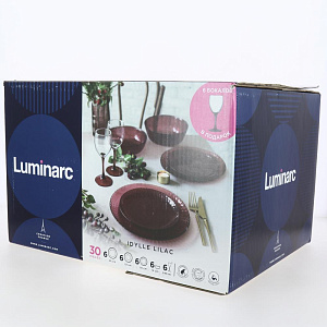 ИДИЛЛИЯ Набор столовой посуды 30 предметов LUMINARC лилак стекло 000000000001212978