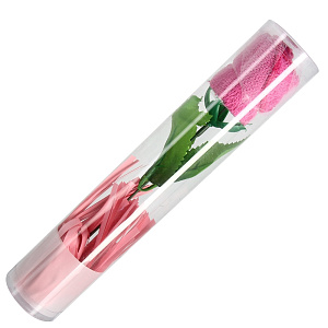 Полотенце Роза в тубе Софти, 20х20 см, хлопок 000000000001151790