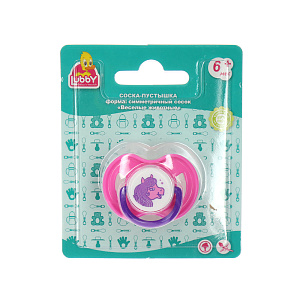 Соска-Пустышка Веселые животные Lubby, от 6 месяцев, латекс 000000000001135435