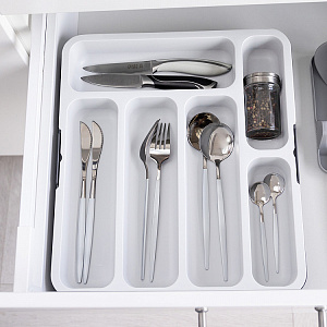 Органайзер для столовых приборов 31x35x5,5см DE'NASTIA белый полипропилен 000000000001223477