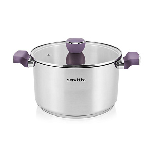 Кастрюля с крышкой 4,5л Servitta серия Viola нержавеющая сталь 000000000001221621