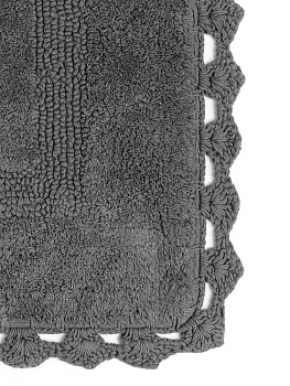 Коврик для ванной 60x100см DE'NASTIA кружево темно-серый хлопок 000000000001207085