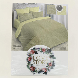 Комплект постельного белья 2-спальный Love Story наволочки 2шт 70х70см простынь 180х215см пододеяльник 215х175см 100% полиэстер микс/2сп 000000000001205991