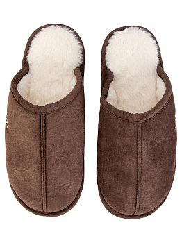 Тапочки домашние 42-43 угги мужские коричневый полиэстер/ПВХ 000000000001228810