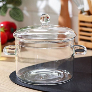 Кастрюля 1,9л 16х22х18см боросиликатное стекло 000000000001213789