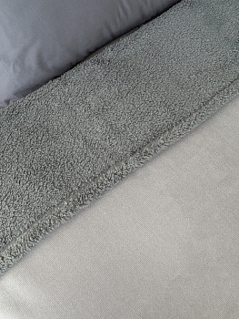 Плед 200x220см DE'NASTIA twinsoft светло-серый/темно-серый шенилл/шерпа полиэстер 000000000001229833