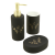 Набор для ванной 3 предмета ДОЛЯНА Венец мыльница дозатор для мыла стакан черный керамика пластик 000000000001209718