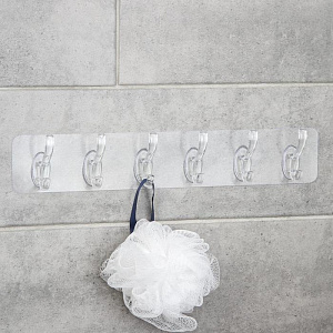 Планка на 6 крючков 42х9,5см Классик пластик 000000000001211455