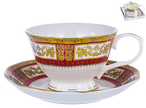 Чайная пара чашка фарфор 220мл/блюдце Круиз подарочная упаковка Паллада Balsford 107-04005 000000000001197838