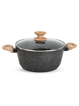 Набор посуды для приготовление 3 предмета (сковорода 24см/кастрюля 6л/крышка 24см) серый алюминий 000000000001229788