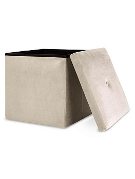 Пуфик складной 38х38х38см куб бежевый велюр 000000000001226413