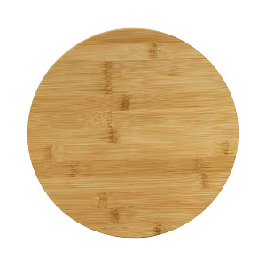 Доска разделочная 28х28х1,5см LUCKY круглая со стоком для жидкости бамбук 000000000001221168