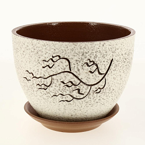 Горшок для цветов декоративный керамический Япония текстурный №4 1л ГК 13 000000000001200880