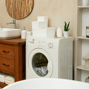 Ящик 0,9л 15х11,5х7см ECONOVA VELVET белый пластик 000000000001223388