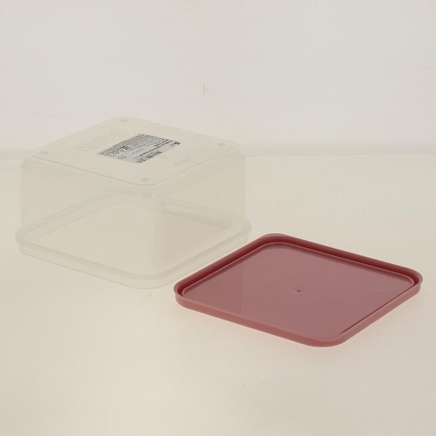 Контейнер для продуктов Amore квадратный 0,7л клубнич лед с декором Тюльпаны GR1854КЛ-ТП 000000000001190752