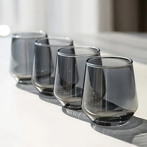 Набор рюмок для водки 4шт 95мл DE'NASTIA Радуга серый стекло 000000000001219963