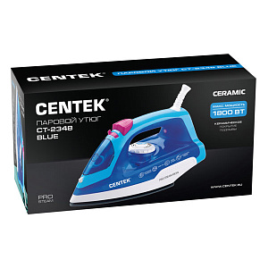 Утюг CENTEK CT-2348 BLUE 1800Вт керамическая подошва паровой удар самоочистка 200мл синий пластик 000000000001212428