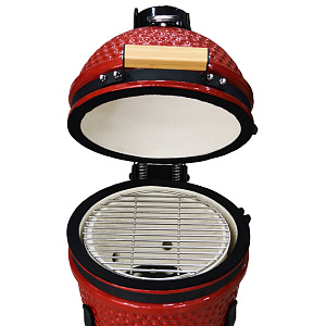 Гриль керамический 35х40,5х55см бамбуковая ручка красный чугун 000000000001213152