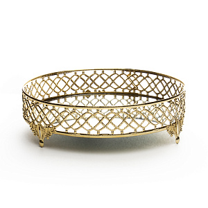 Поднос 25см круглый золото 000000000001216376