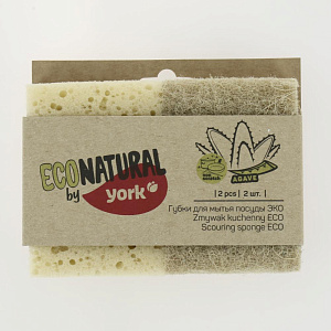 Губки для мытья посуды 2шт YORK ЭКО Натурал поролон 000000000001210202