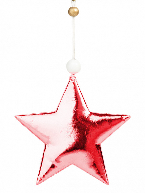 Новогоднее подвесное украшение Блестящая красная звезда из полиуретана 10,5x1,5x10,5см 81436 000000000001201827