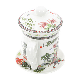 Кружка с блюдцем и сито TIMA Женщины с музыкой фарфор 000000000001132890