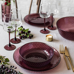 ИДИЛЛИЯ Набор столовой посуды 19 предметов LUMINARC лилак стекло 000000000001218630