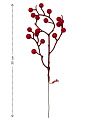 Ветка с ягодами для декора 30см красный 000000000001228775