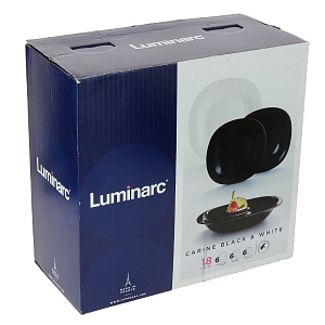 КАРИН BLACK&WHITE Набор столовой посуды 18 предметов LUMINARC L9017/N4664 КАРИН BLACK&WHITE Набор столовой посуды 18 предметов LUMINARC L9017/N4664 000000000001153821