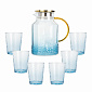 Набор для питья GARBO GLASS (кувшин 1,8л-1шт/стакан 260мл-6шт) голубой стекло