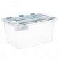 Контейнер 18л VERDE для хранения пищевых продуктов и различнных предметов. Крышка с клипсами. Прозрачный. Полипропилен